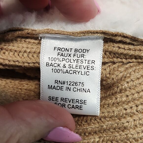 Sienna Sage Opened Faux Fur Sweater Size 2X (CL) - Picture 6 of 7